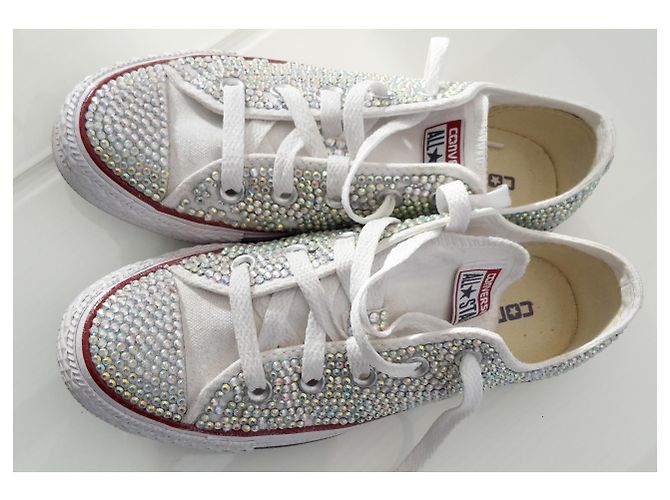 Zapatillas Converse de lino con piedras Swarovski - vista 8