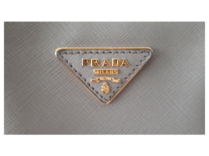 Prada Saffiano Lux Tote Bag Taupe - vue 5