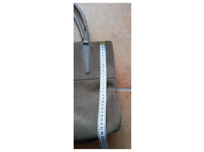 Borsa shopper Coach in camoscio taupe - vista 17