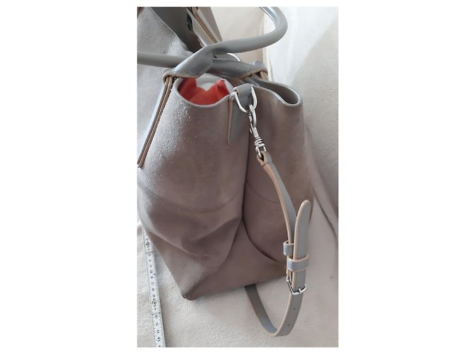 Borsa shopper Coach in camoscio taupe - vista 4