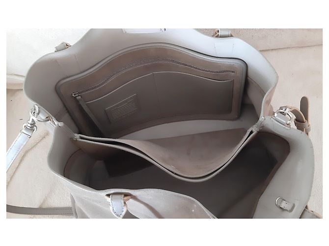 Borsa shopper Coach in camoscio taupe - vista 8