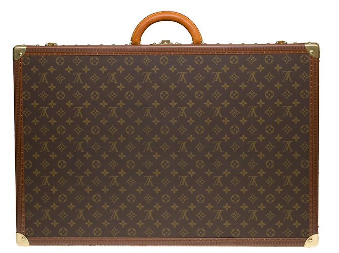 Very beautiful Louis Vuitton Alzer rigid suitcase 70 In monogram canvas, lozine and solid brass Brown - view 5