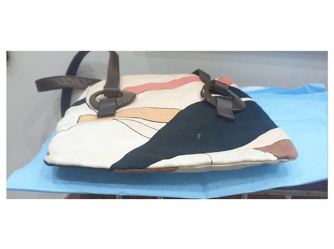 Bolsa de mão Marni em tecido estampado e couro Multicor - vista 3