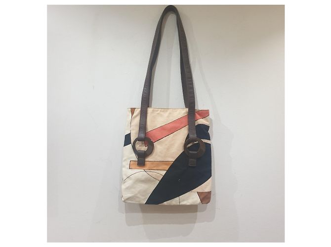 Bolsa de mão Marni em tecido estampado e couro Multicor - vista 7