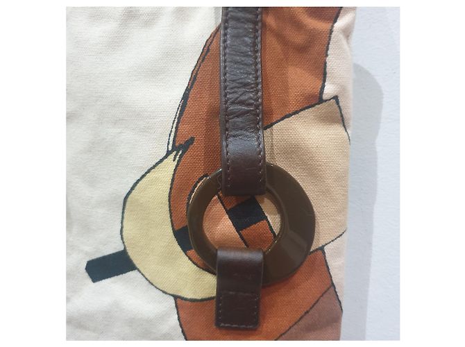 Bolsa de mão Marni em tecido estampado e couro Multicor - vista 8