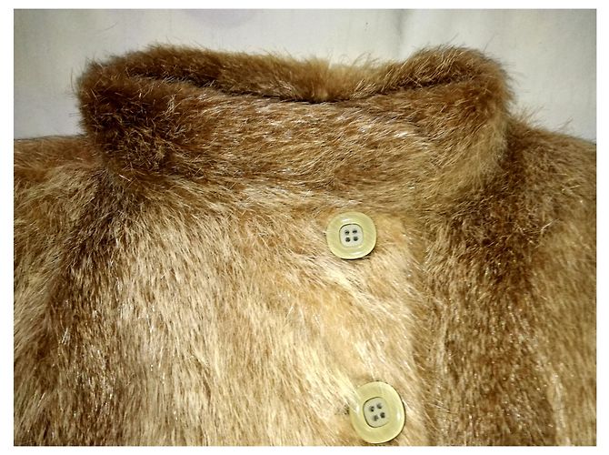 Louis Féraud FOURRURES PARIS Elegante Lujoso Abrigo de Piel Nutria Coypu Completamente Cerrable Castaño - vista 2