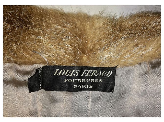 Louis Féraud FOURRURES PARIS Elegante Lujoso Abrigo de Piel Nutria Coypu Completamente Cerrable Castaño - vista 3