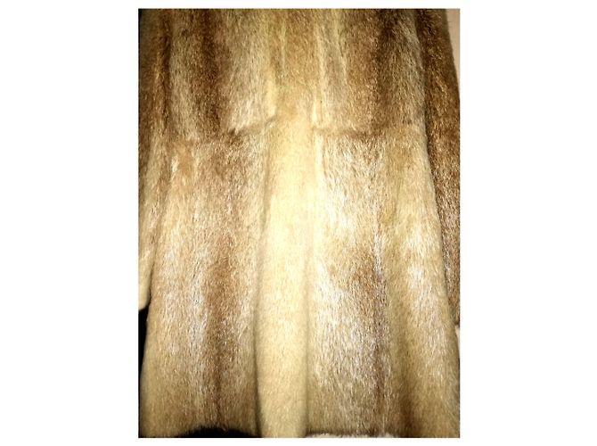 Louis Féraud FOURRURES PARIS Elegante Lujoso Abrigo de Piel Nutria Coypu Completamente Cerrable Castaño - vista 9