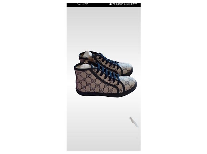Gucci Monogramm High Top Sneaker Beige Stoff Größe 31 - Ansicht 3