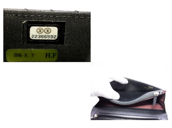 Wallet On Chain Portafoglio CHANEL V-Stitch Caviar con catena WOC Borsa a tracolla nera Nero - vista 9