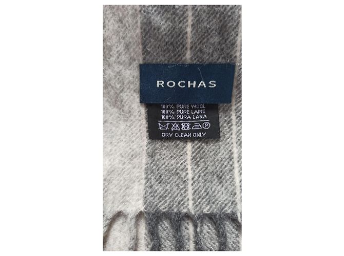 Sciarpa Rochas in lana a righe grigia Grigio - vista 4