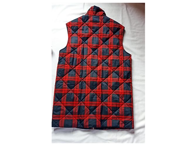 Chaqueta outdoor Basler Weekend azul con chaleco extraíble a cuadros rojos Roja - vista 2