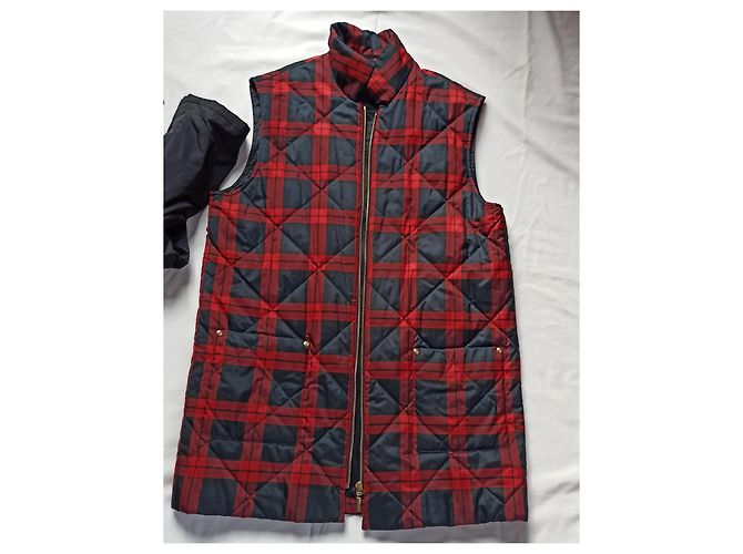Chaqueta outdoor Basler Weekend azul con chaleco extraíble a cuadros rojos Roja - vista 3