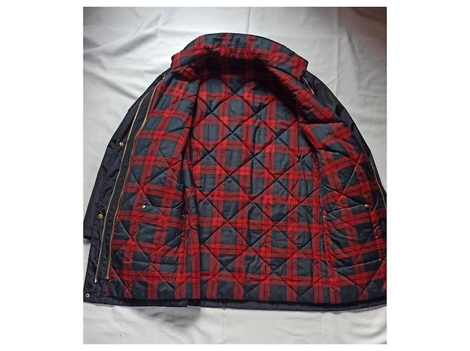 Chaqueta outdoor Basler Weekend azul con chaleco extraíble a cuadros rojos Roja - vista 4