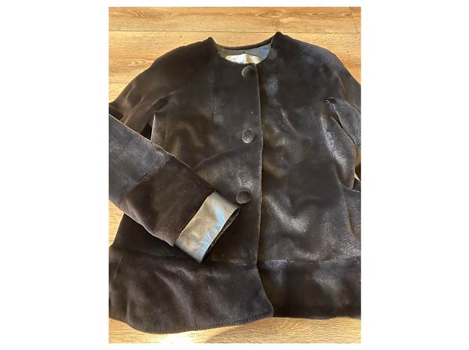 Chaqueta Sprung Frères de visón afeitado Marrón oscuro - vista 2
