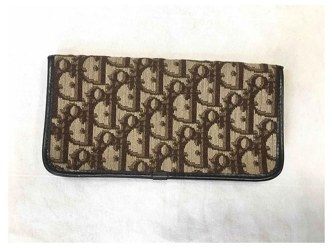 Portafoglio Dior Monogramma Marrone ed Ecru - vista 2
