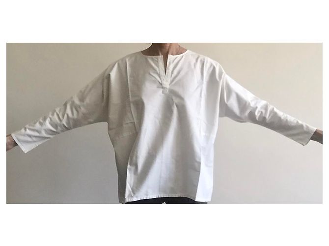 Autre Marque Camicetta Manica lunga tunica bianca Et Vous T.36-38 Bianco - vista 2