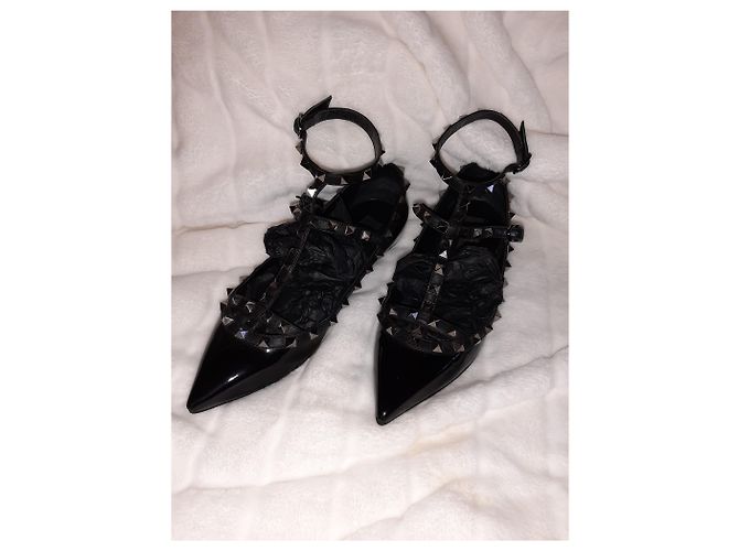 Bailarinas Valentino Rockstud de charol negro - vista 14