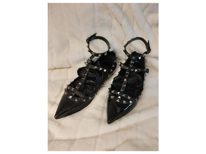 Bailarinas Valentino Rockstud de charol negro - vista 15