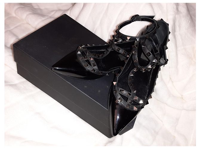 Bailarinas Valentino Rockstud de charol negro - vista 4
