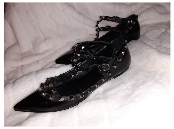 Bailarinas Valentino Rockstud de charol negro - vista 5