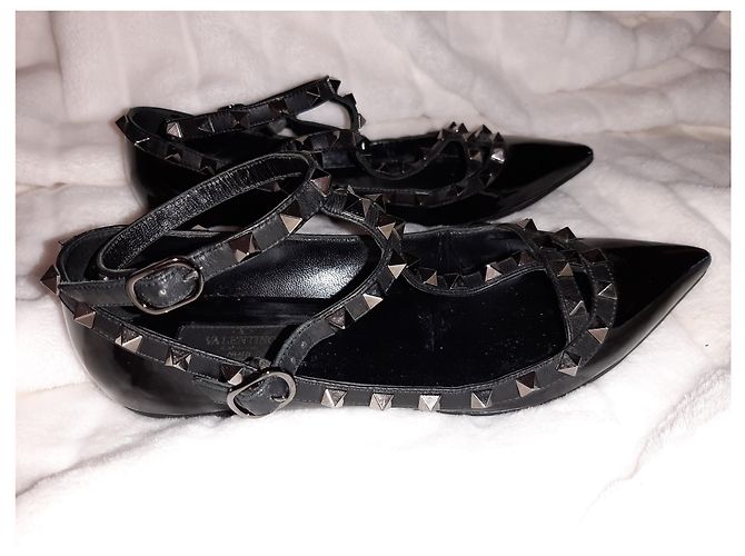 Bailarinas Valentino Rockstud de charol negro - vista 6