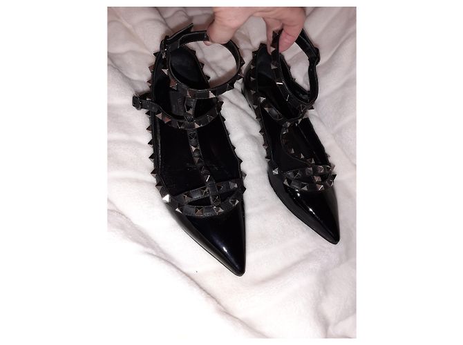 Bailarinas Valentino Rockstud de charol negro - vista 8