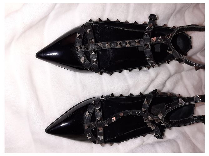 Bailarinas Valentino Rockstud de charol negro - vista 9