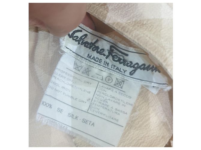 Vintage Salvatore Ferragamo camicia Crema - vista 6
