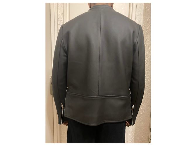 Sandro Lederjacke aus Lammleder marineblau - Ansicht 4