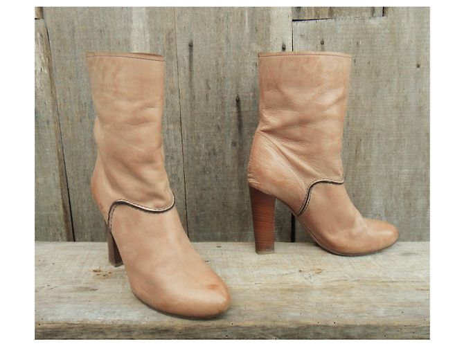 Botines Chloé de piel beige 37 - vista 2