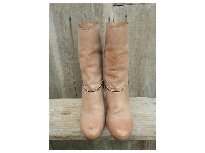Botines Chloé de piel beige 37 - vista 3