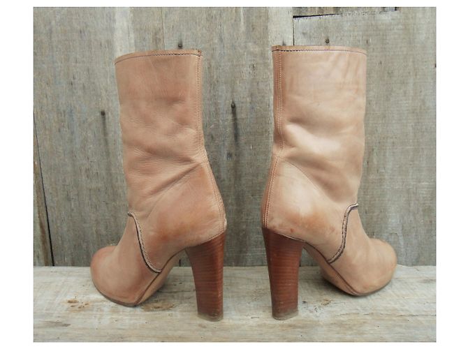 Botines Chloé de piel beige 37 - vista 4