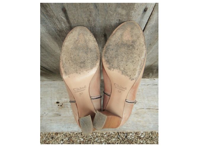 Botines Chloé de piel beige 37 - vista 5