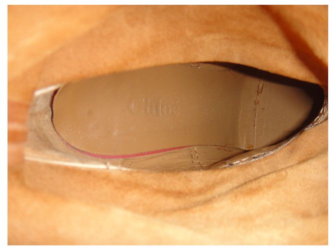 Botines Chloé de piel beige 37 - vista 7