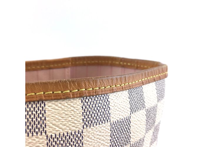 Louis Vuitton Neverfull Mm Damier Azur Canvas Bianco - vista 7