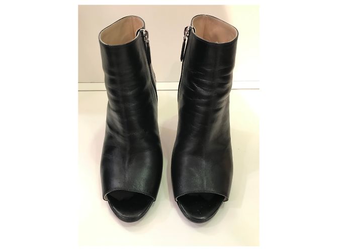 Botas Abiertas Chanel de Cuero Negro 39 - vista 2