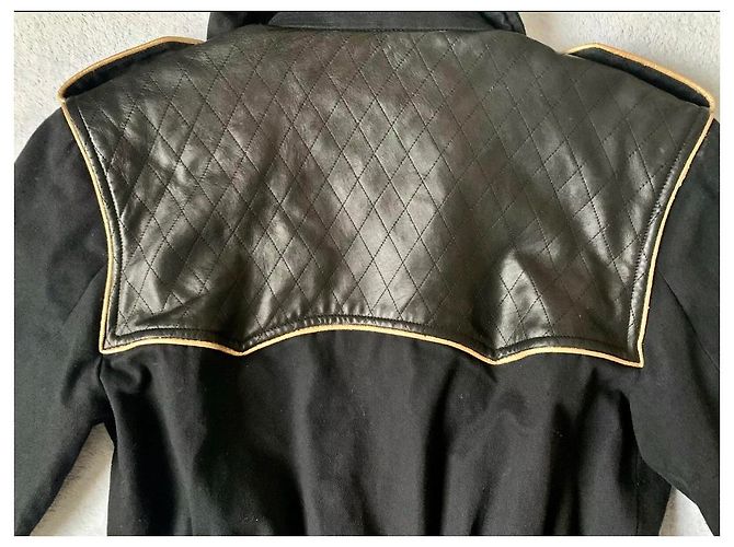 Yves Saint Laurent Lederjacke Schwarz - Ansicht 2