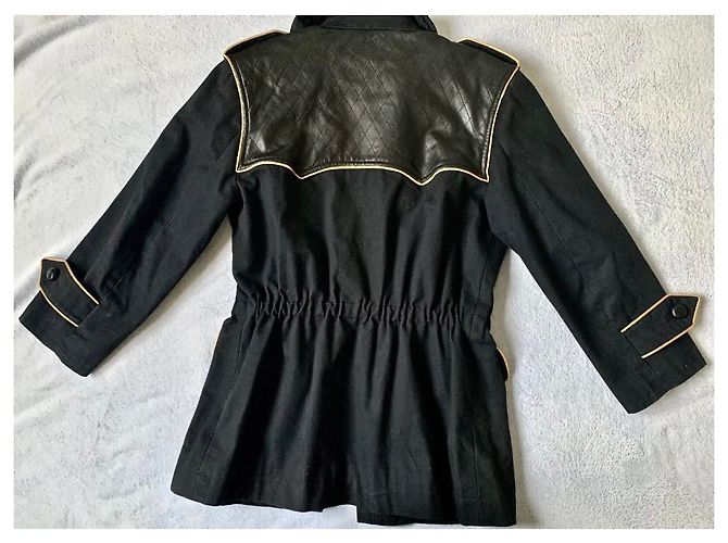 Yves Saint Laurent Lederjacke Schwarz - Ansicht 3