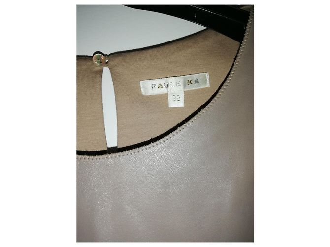 Paule Ka Kleid aus Lammleder Beige - Ansicht 5