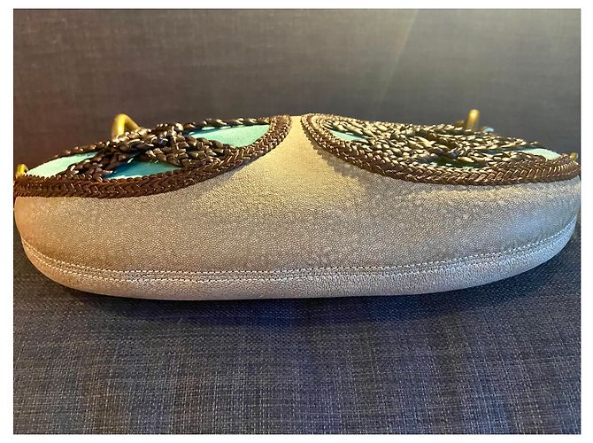 Borsa a tracolla Loewe Beige Marrone Turchese Agnello Marrone scuro - vista 2