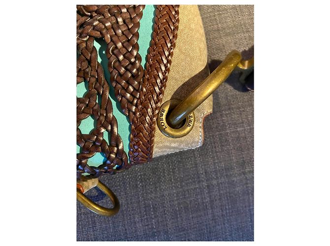 Borsa a tracolla Loewe Beige Marrone Turchese Agnello Marrone scuro - vista 5