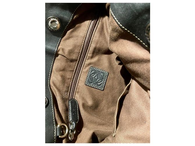 Borsa Tote Loewe Nera in Pelliccia Nero - vista 12
