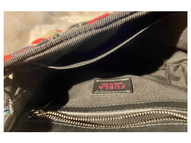 Clutch Furla Metropolis in pelle nera Nero Argento Rosso Blu navy - vista 13