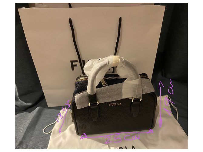 Borsa a mano Furla Siri in pelle nera e blu navy Nero - vista 2