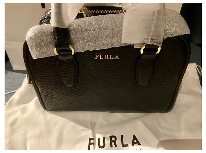 Borsa a mano Furla Siri in pelle nera e blu navy Nero - vista 4