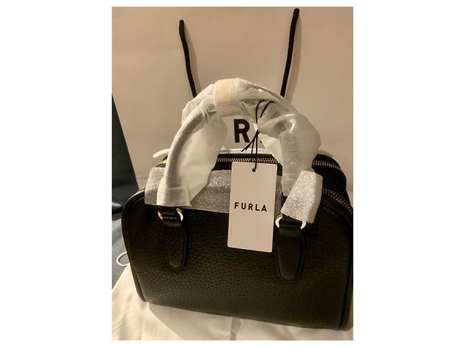 Borsa a mano Furla Siri in pelle nera e blu navy Nero - vista 5