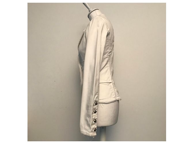 Autre Marque Chaqueta S ' blanca slim fit de algodón Blanco - vista 2