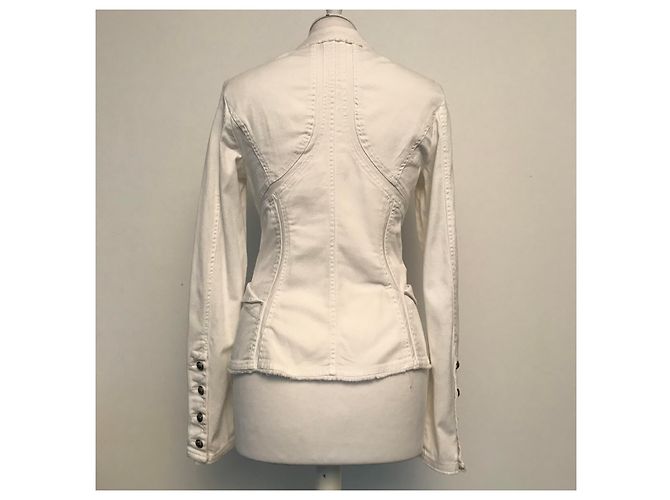 Autre Marque Chaqueta S ' blanca slim fit de algodón Blanco - vista 3