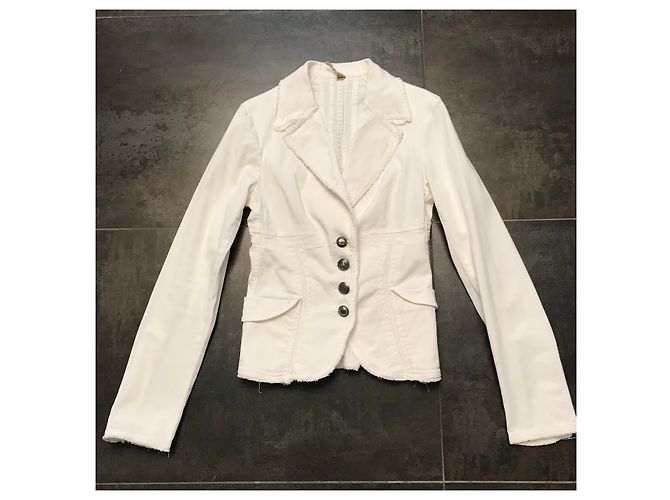Autre Marque Chaqueta S ' blanca slim fit de algodón Blanco - vista 4